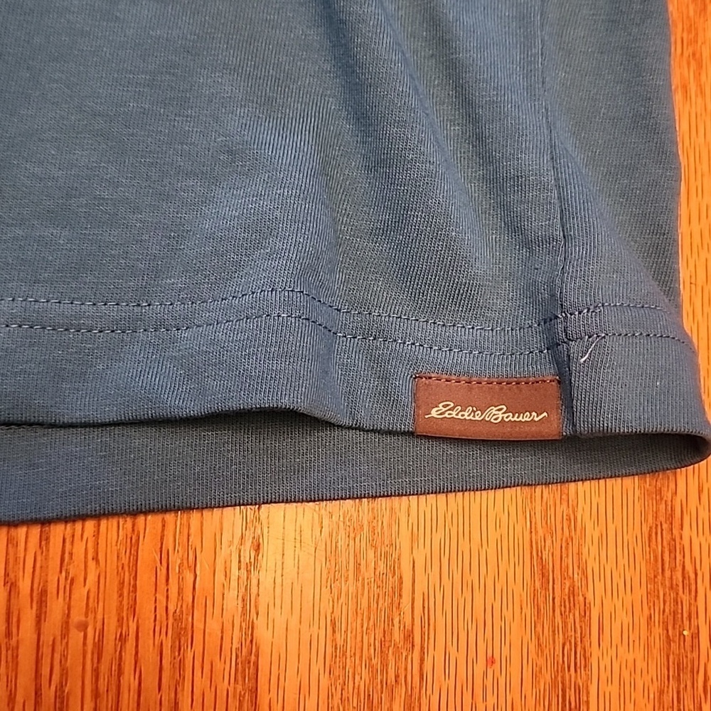 NWT Eddie Bauer Blue Short Sleeve Tee Casual Fit - Picture 5 of 10